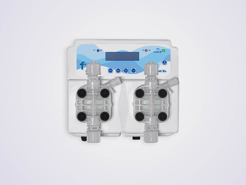 Foto da bomba dosadora de cloro e pH Fysi Dual